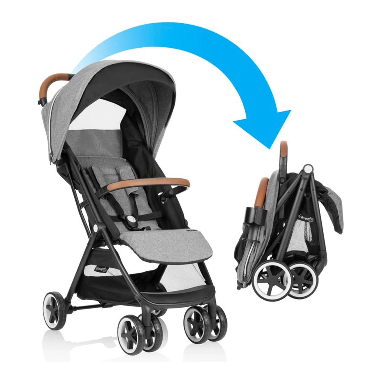 Gold Otto Self Folding Lightweight Kids Travel Stroller, Moonstone Gray